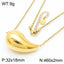 1 Pair Minimalist Water Droplet 18K Gold Plated Stainless Steel Earrings and Necklace Set