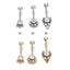 Simple Style Zircon Inlay Stainless Steel Belly Ring