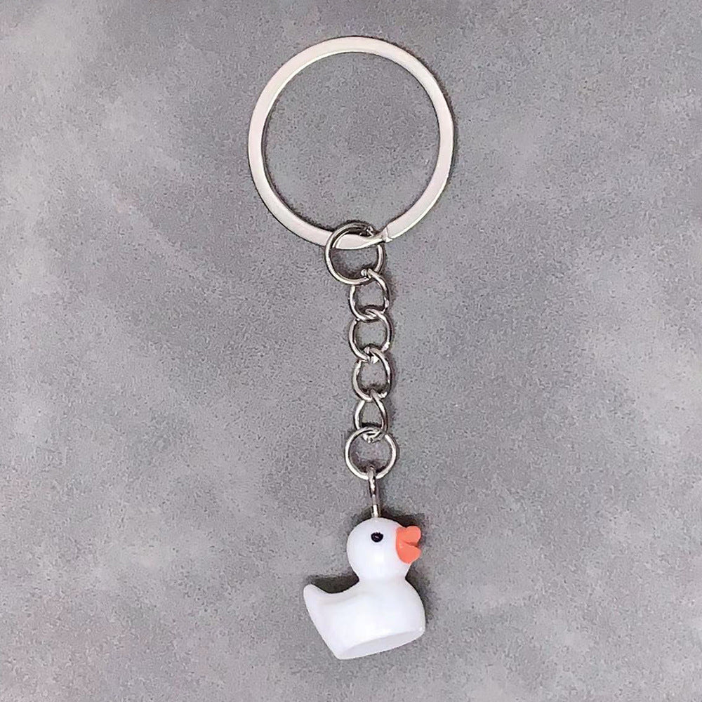 Cute Yellow Duck Resin Keychain Pendant Accessory