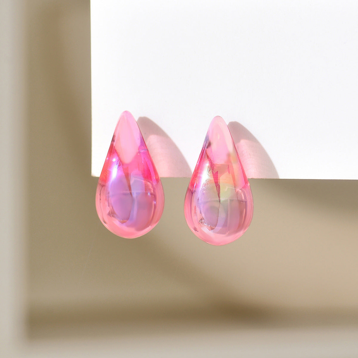 1 Pair Minimalist Water Droplet Acrylic Earrings