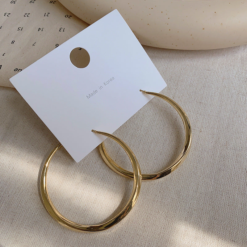 Retro Solid Color Alloy Plating Women'S Hoop Earrings 1 Pair