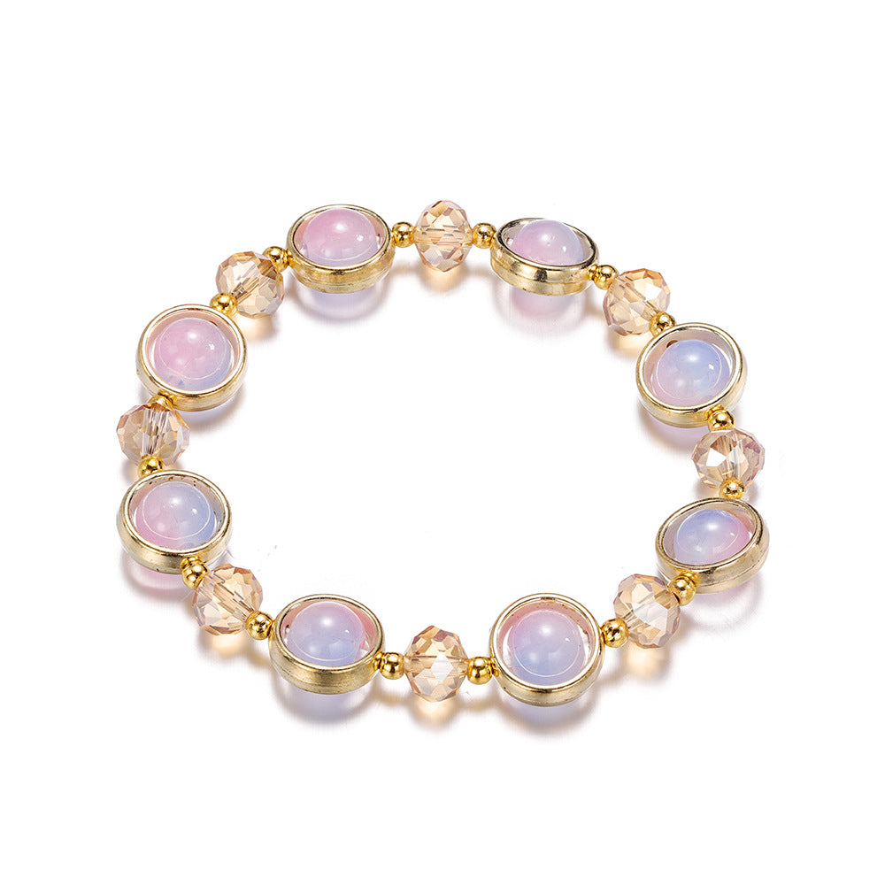 Gradient Crystal Glass Bracelet for Women and Kids