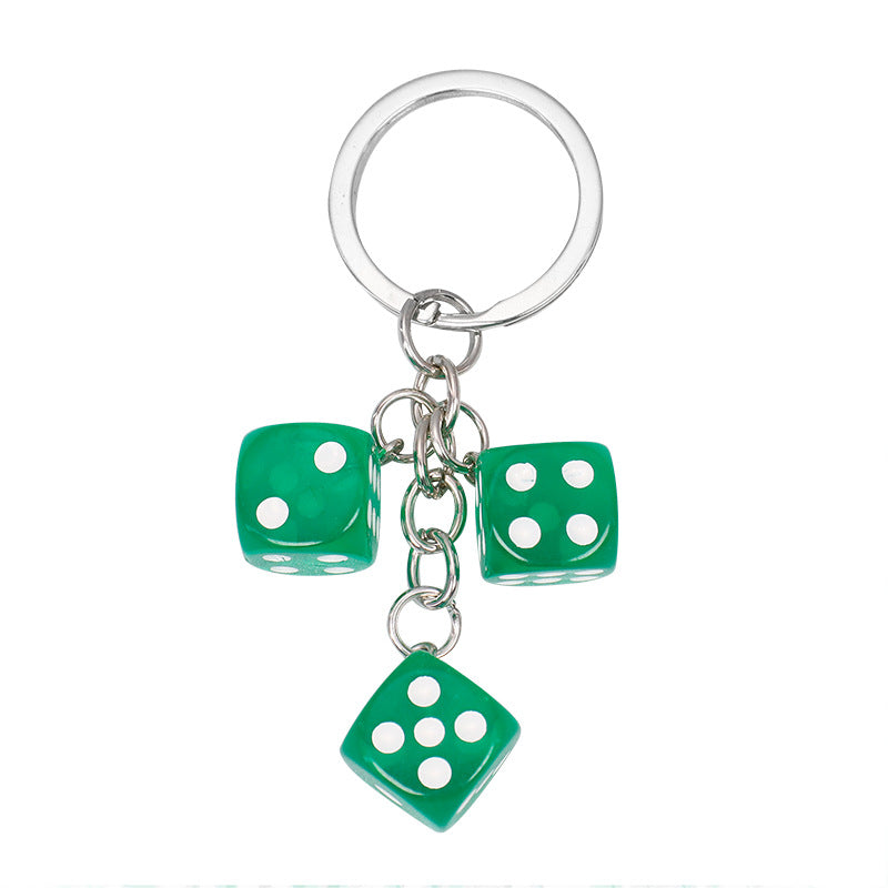 Dice Shaped Resin Keychain Accessory