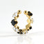 Adjustable Geometric Zircon Inlay Stainless Steel Ring - 18K Gold Plated Fashion Jewelry