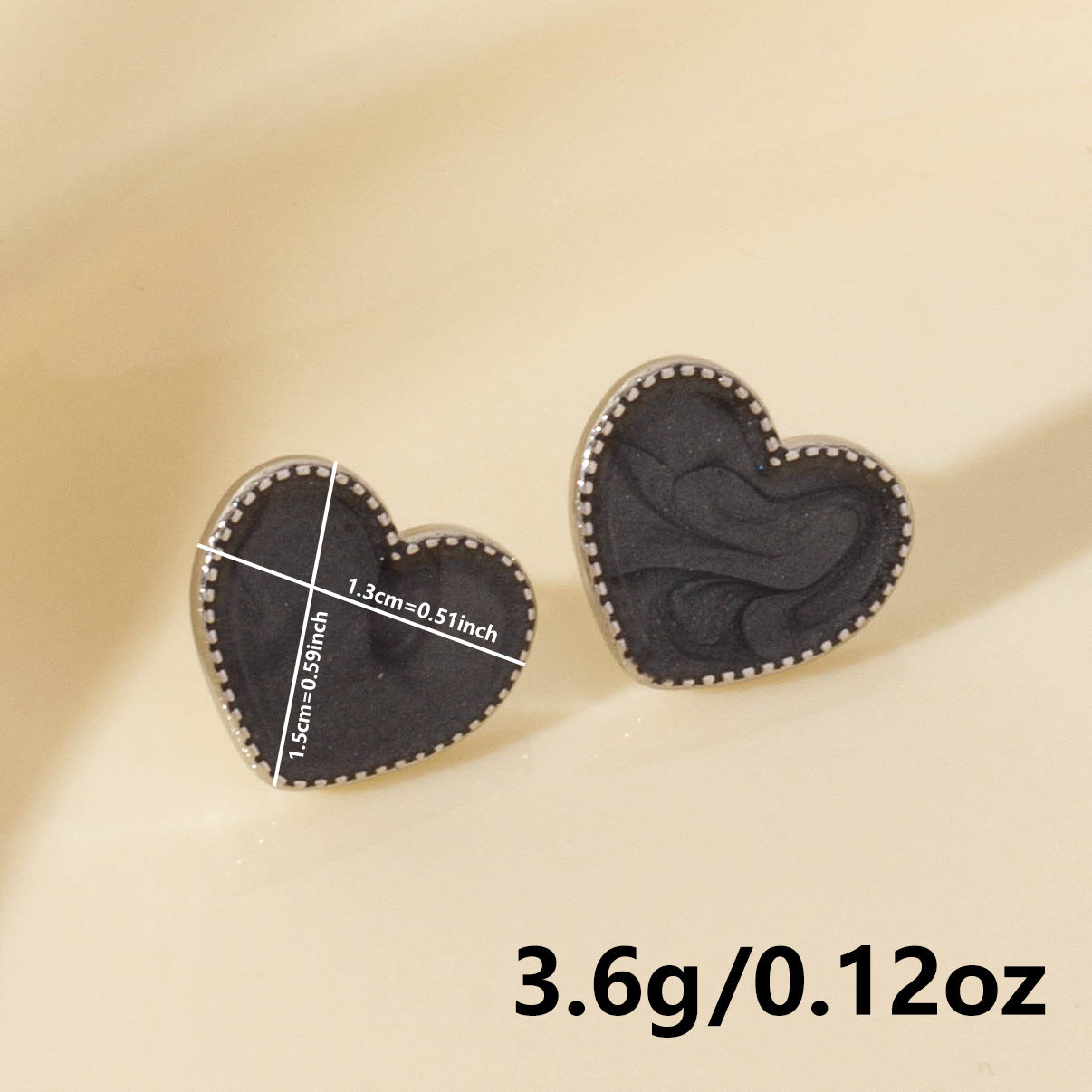 Elegant Heart-Shaped Stainless Steel Stud Earrings