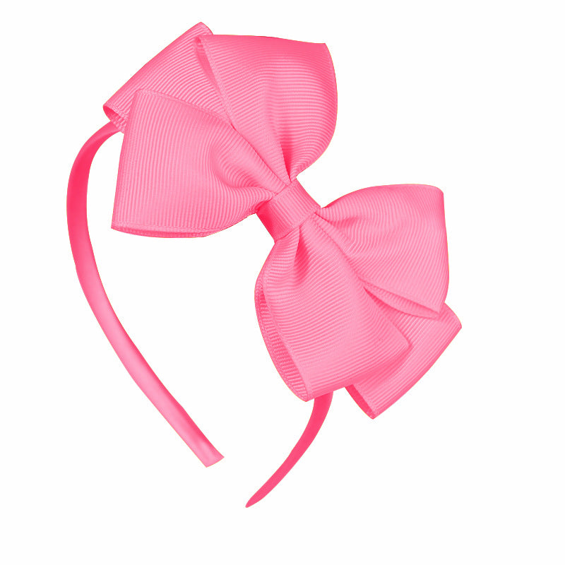 Kids' Bow Knot Headband - Solid Color Polyester Rib Hair Accessories for Girls and Women