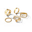 New Creative Simple Spiral Three-dimensional Cross Tail Ring 5-piece Set