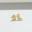 1 Pair Elegant Heart Shape Zircon 14K Gold Plated Copper Ear Studs