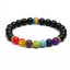 Fashion Multicolor Lava Stone & White Agate Beaded Bracelets