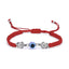 Evil Eye Turtle Bead Unisex Bracelet with Red and Black Braided Rope