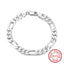 Sterling Silver Figaro Bracelet 6.5mm Flower Mother Chain