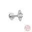 Fashion Square Water Droplets Paw Print Silver Inlay Zircon Ear Studs 1 Piece
