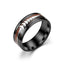 Fashion Two-Tone Wood Grain Arrow Titanium Steel Ring