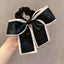 Sweet Black Bow Knot Ribbon Hair Tie for Low Ponytail