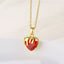 Simple Style Heart Shape Stainless Steel Inlaid Zircon Necklace 1 Piece