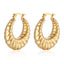 1 Pair Geometric Hollow 18K Gold Plated Stainless Steel Earrings