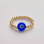 Artistic Evil Eye 18K Gold Plated Beaded Glass Ring