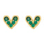 European American Mini Zircon Heart Copper Earrings - Chic Design Studs for Women