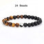 Simple Round Alloy Natural Stone Beaded Bracelet with Matte Yin Yang White Turquoise and Black Beads