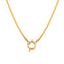 Retro Geometric Titanium Steel Pendant Necklace with 18k Gold Plated Blade Chain