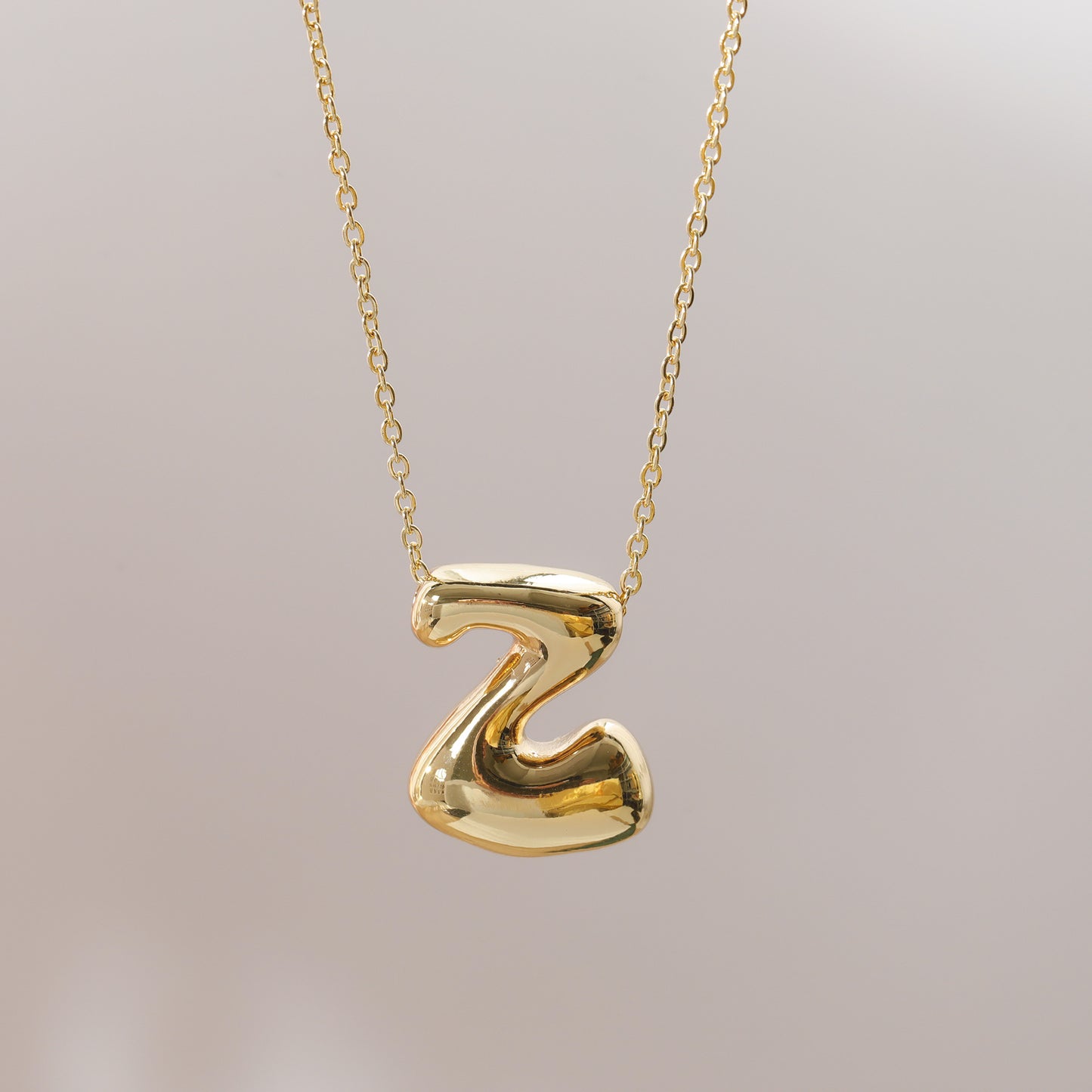 18K Gold Plated Stainless Steel Alphabet Pendant Necklace