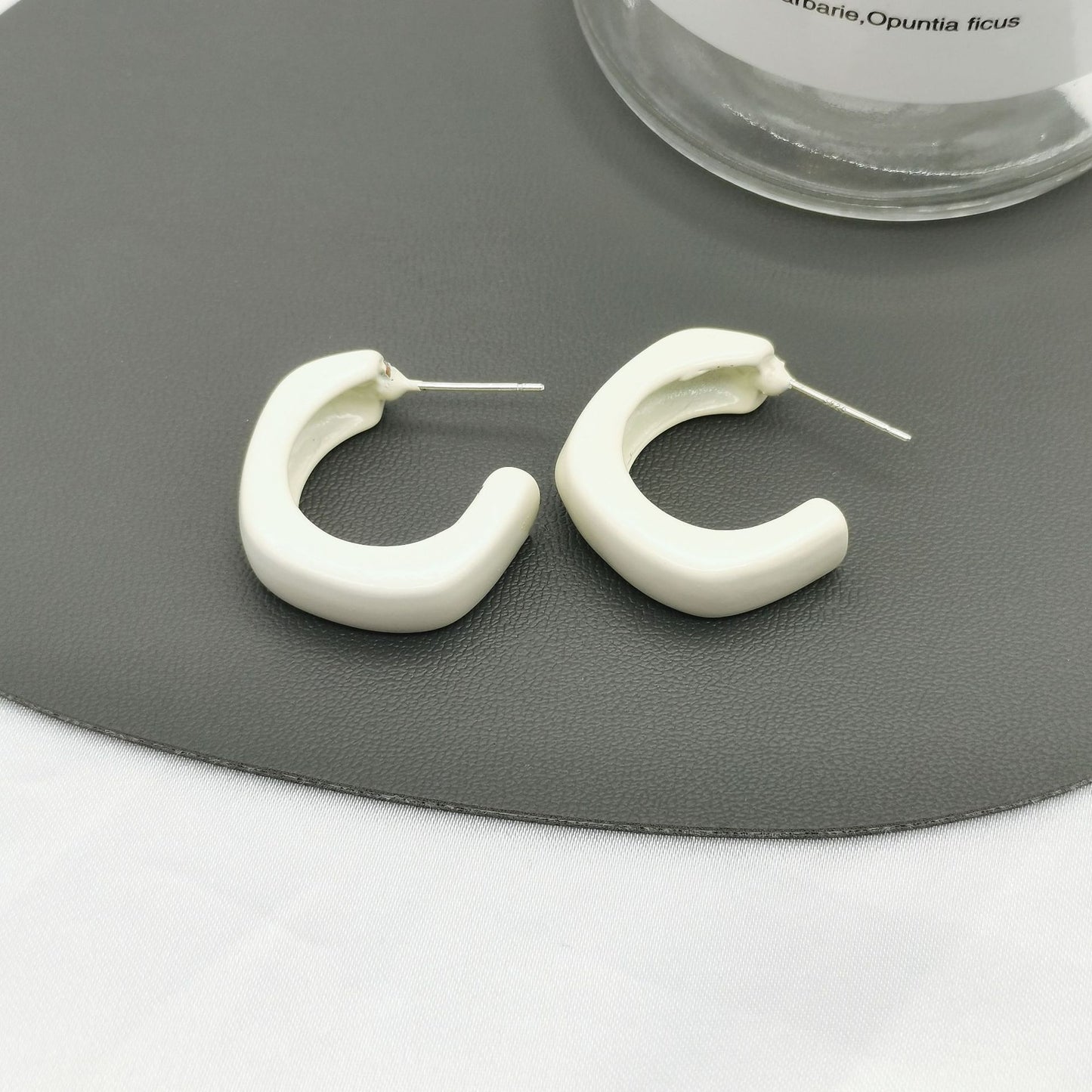 Klein Blue C Shape Alloy Stud Earrings - Niche Simple Design Korean Style for Women