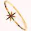 18k Gold Plated Multicolor Star Zircon Bangle and Rainbow Oval Buckle Bracelet for Women