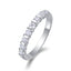 Sterling Silver Moissanite Inlay Round Ring for Women