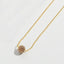 14K Gold Plated Copper Round Zircon Pendant Necklace