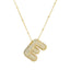 Wholesale Hip-Hop Rock Letter Zircon Pendant Necklace - 18K Gold Plated Stainless Steel with Copper Inlay