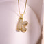 Vintage 18k Gold Plated Zircon Initial Pendant Necklace