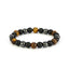 Fashion Adjustable Black Matte Woven Bracelet with Tiger Eye Stone