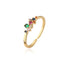 Fashion Flower Butterfly Copper Gold Plated Zircon Open Ring 1 Piece