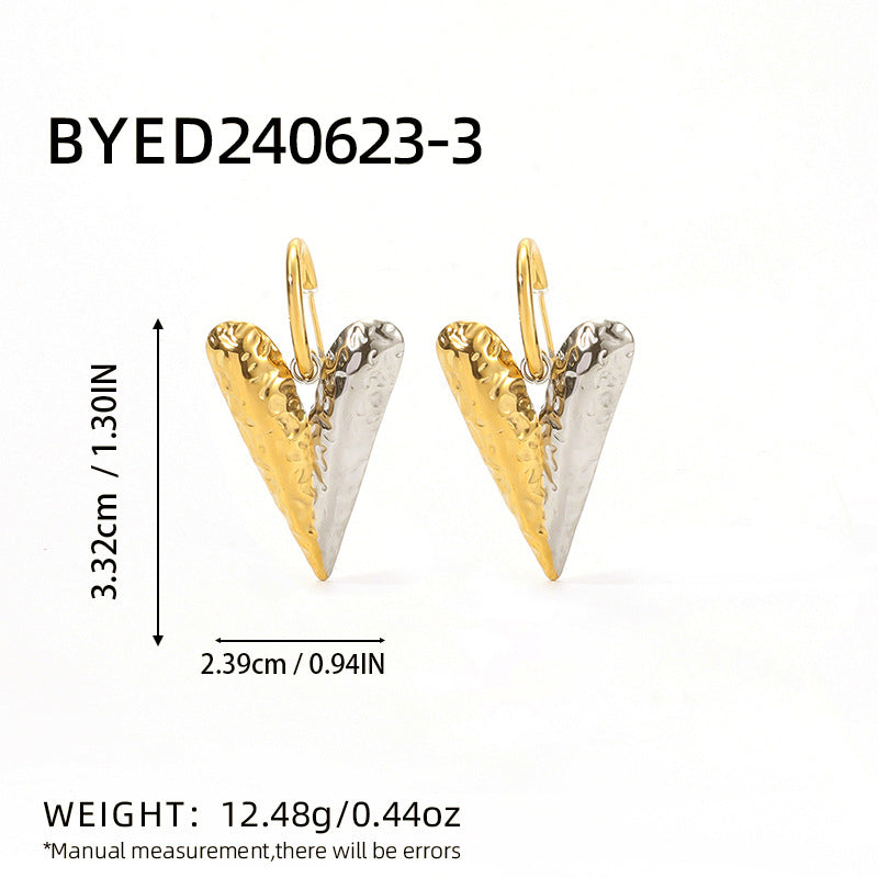 1 Pair Simple Style Classic Style Heart Shape Plating 304 Stainless Steel Ear Studs