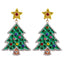 1 Pair Gold Plated Christmas Tree Rhinestone Stud Earrings