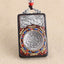 Ethnic Square Alloy Wood Pendant Necklace with Nepalese Thangka Design