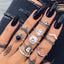 Bohemian Retro Punk Elephant Opal Crystal Midi Knuckle Ring Set for Women