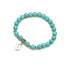 Retro Ethnic Geometric Turquoise Beaded Bracelet Set with Cross Charms