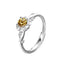 Elegant Sunflower Moissanite Sterling Silver Open Ring