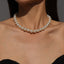 Retro Geometric Pearl Multi-layer Statement Choker Necklace