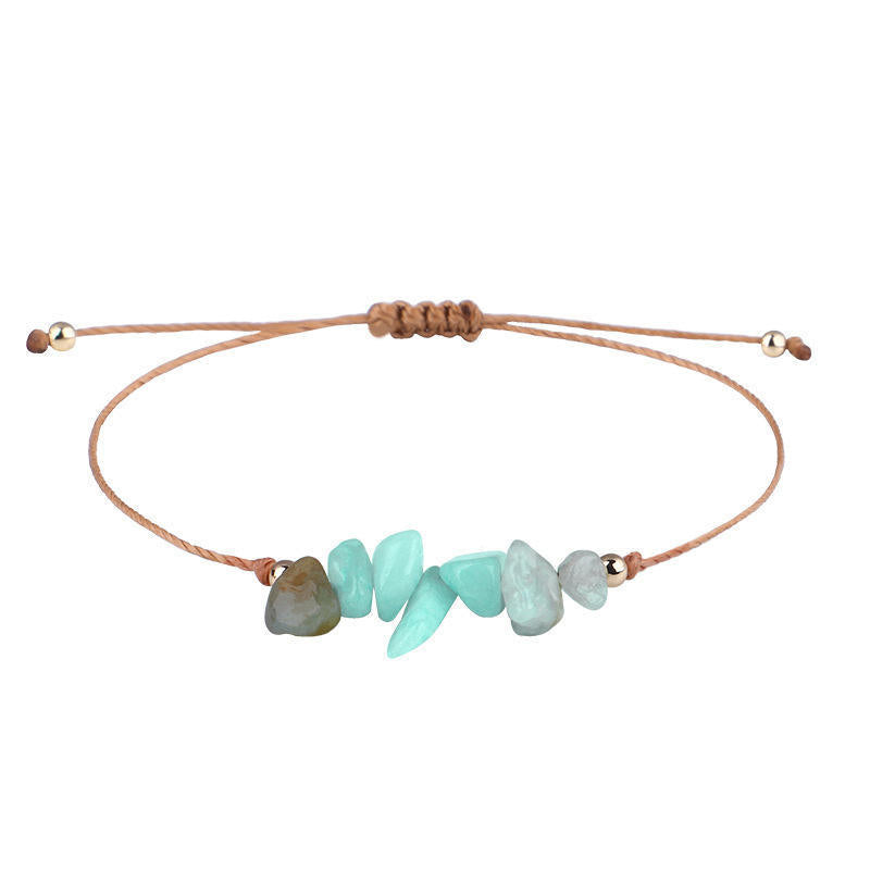 Pastoral Geometric Natural Crystal Stone Adjustable Women's Bracelet