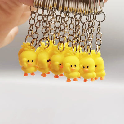 Cartoon Duck PVC Unisex Bag Charm Keychain