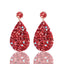 1 Pair Retro Glitter PU Leather Water Droplet Earrings