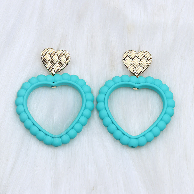 Simple Heart Shape Acrylic Drop Earrings