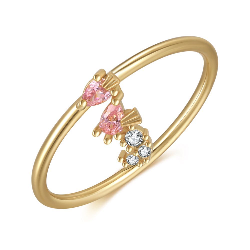 18k Gold Colorful Zircon Marine Animal Ring