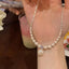 Elegant Rhinestone Pearl Pendant Necklace for Women