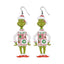 1 Pair Grinch Cartoon Character Acrylic Drop Earrings for Christmas Holiday