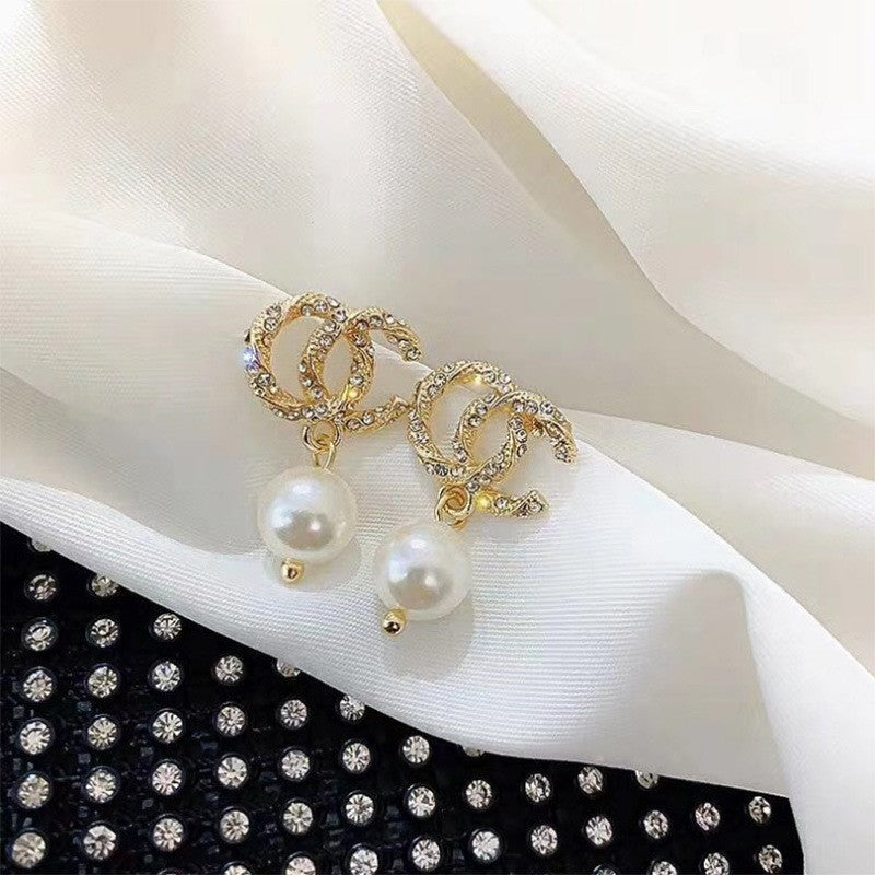 Sweet Korean Style Tulip Flower Pearl Earrings with 925 Silver Needle