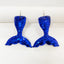 1 Pair Gradient Mermaid Tail Cat Drop Earrings - Reflective Resin Statement Jewelry