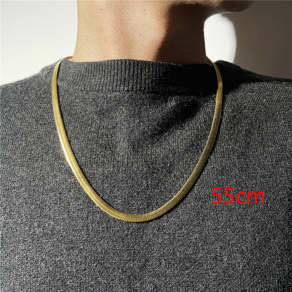 European American Stainless Steel Snake Chain Choker Necklace